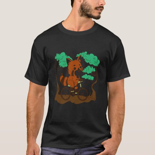 red panda bicycle bike cycling cyclist biking bike T-Shirt (Vorderseite)