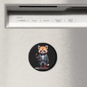 Red Panda Biker Rebel im Coolen Lederjacket Magnet (In Situ (Geschirrspüler))