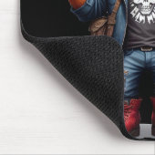 Red Panda Biker Rebel im Coolen Lederjacket Mousepad (Ecke)