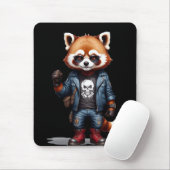 Red Panda Biker Rebel im Coolen Lederjacket Mousepad (Mit Mouse)