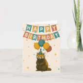 Red Panda Birthday Card - Niedliches Party Tier Karte (Vorderseite)