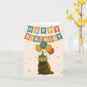 Red Panda Birthday Card - Niedliches Party Tier Karte (Gelbe Blume)