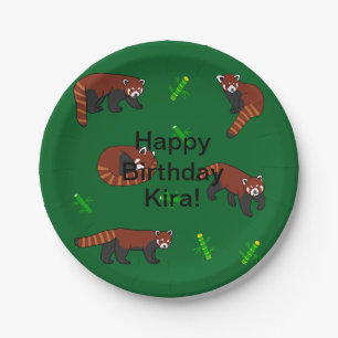 Red Panda Birthday Pappteller
