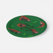 Red Panda Birthday Pappteller (Schrägansicht)