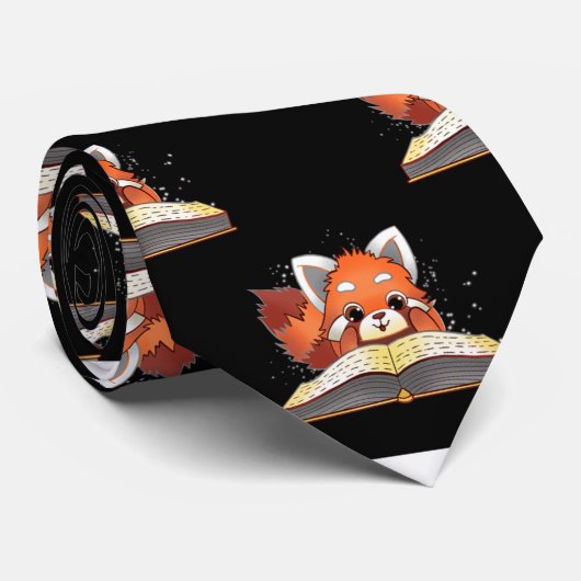Red Panda Book Lover Krawatte (Gerollt)