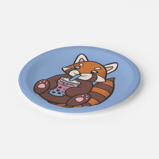 Red Panda & Bubble Tee Paper Teller (Schrägansicht)
