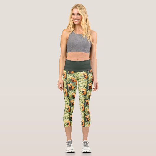Red Panda Capri Leggings (Vorderseite)