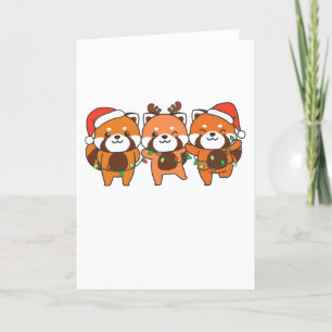 Red Panda Christmas Animals Feiertagskarte