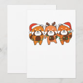 Red Panda Christmas Animals Feiertagskarte (Vorne/Hinten)