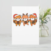 Red Panda Christmas Animals Feiertagskarte (Stehend Vorderseite)