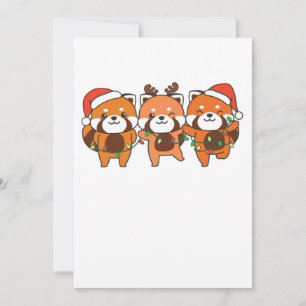Red Panda Christmas Animals Feiertagskarte