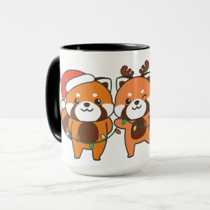Red Panda Christmas Animals Tasse