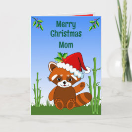 Red Panda Christmas Folded Greeting Card Karte