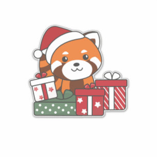 Red Panda Christmas Gift Winter Red Pandas Aufkleber