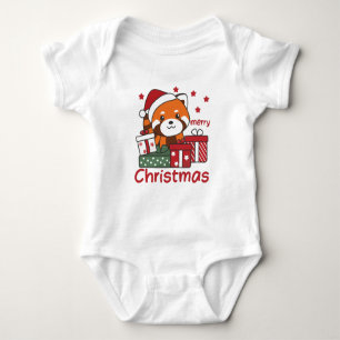 Red Panda Christmas Gift Winter Red Pandas Baby Strampler