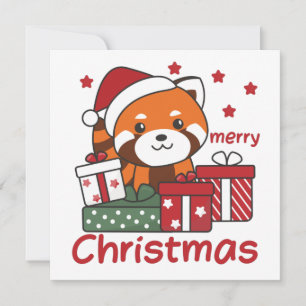 Red Panda Christmas Gift Winter Red Pandas Einladung
