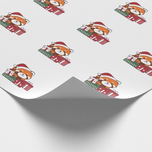 Red Panda Christmas Gift Winter Red Pandas Geschenkpapier (Ecke)