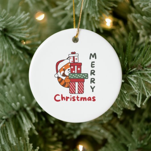 Red Panda Christmas Gift Winter Red Pandas Keramik Ornament (Baum)