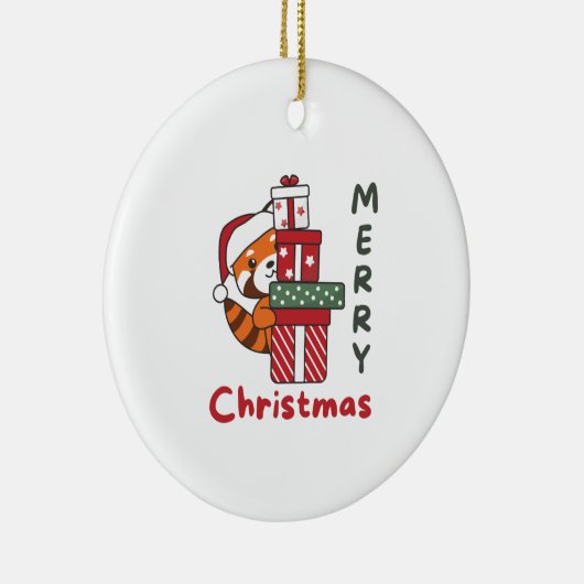 Red Panda Christmas Gift Winter Red Pandas Keramik Ornament (Rechts)