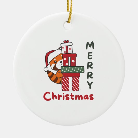 Red Panda Christmas Gift Winter Red Pandas Keramik Ornament (Vorne)