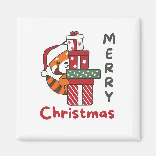 Red Panda Christmas Gift Winter Red Pandas Magnet (Vorne)