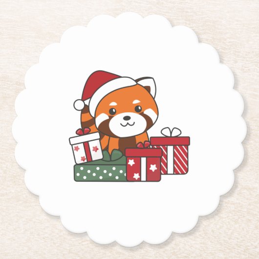 Red Panda Christmas Gift Winter Red Pandas Untersetzer (Vorderseite)
