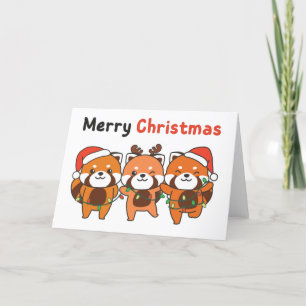 Red Panda Christmas Red Pandas Merry Christmas Hol Feiertagskarte