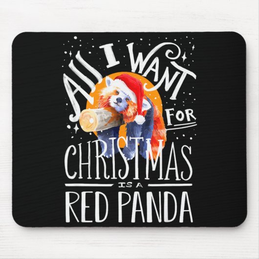 Red Panda Christmas Santa Hat Xmas Red Panda Lover Mousepad (Vorne)