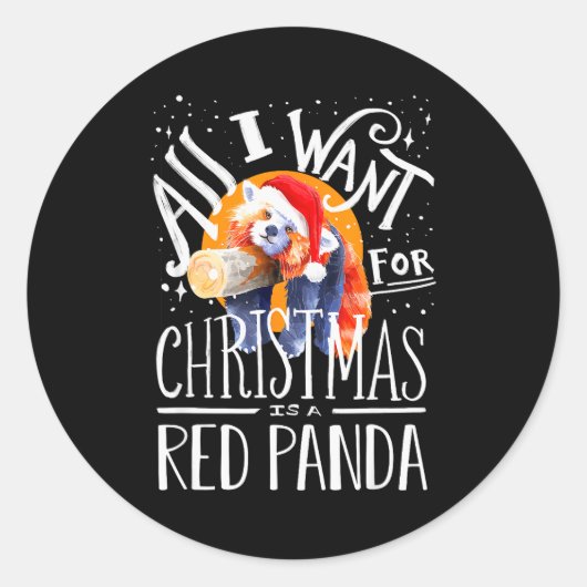 Red Panda Christmas Santa Hat Xmas Red Panda Lover Runder Aufkleber (Vorderseite)