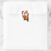 Red Panda Christmas Snow Winter Animals Pandas Quadratischer Aufkleber (Tasche)