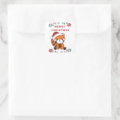 Red Panda Christmas Snow Winter Animals Pandas Quadratischer Aufkleber (Tasche)