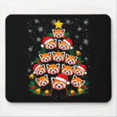 Red Panda Christmas Tree Funny Animal Mousepad (Vorne)