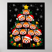 Red Panda Christmas Tree Funny Animal Poster (Vorne)