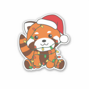 Red Panda Christmas Winter Animals Red Pandas Aufkleber