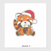 Red Panda Christmas Winter Animals Red Pandas Aufkleber (Blatt)