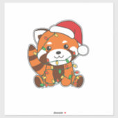 Red Panda Christmas Winter Animals Red Pandas Aufkleber (Blatt)