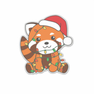 Red Panda Christmas Winter Animals Red Pandas Aufkleber