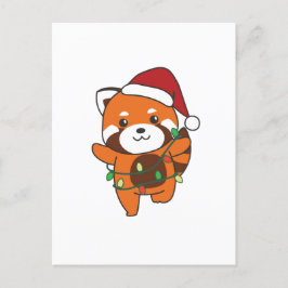 Red Panda Christmas Winter Animals Red Pandas Feiertagspostkarte