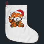 Red Panda Christmas Winter Animals Red Pandas Großer Weihnachtsstrumpf<br><div class="desc">The Red Panda at Christmas with fairy lights. Funny animals with ohrts and snow for the holidays. In Sweet Christmas Greeting. Red pandas are cute animals and perfect for Christmas.</div>