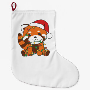 Red Panda Christmas Winter Animals Red Pandas Großer Weihnachtsstrumpf