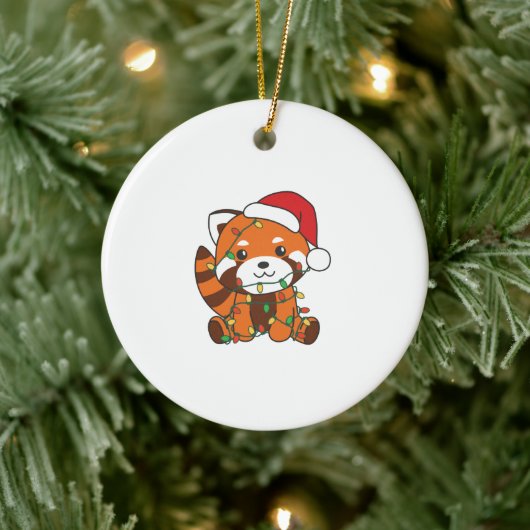 Red Panda Christmas Winter Animals Red Pandas Keramik Ornament (Baum)