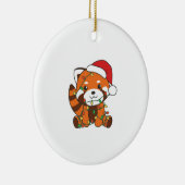 Red Panda Christmas Winter Animals Red Pandas Keramik Ornament (Rechts)