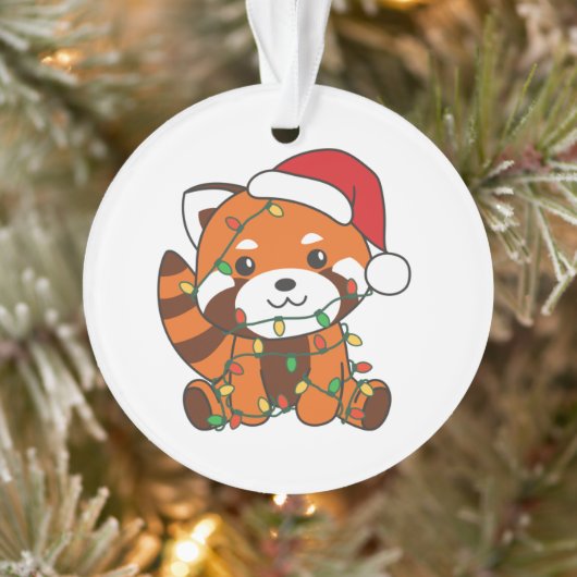 Red Panda Christmas Winter Animals Red Pandas Ornament (Baum)