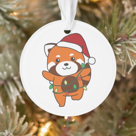 Red Panda Christmas Winter Animals Red Pandas Ornament (Baum)