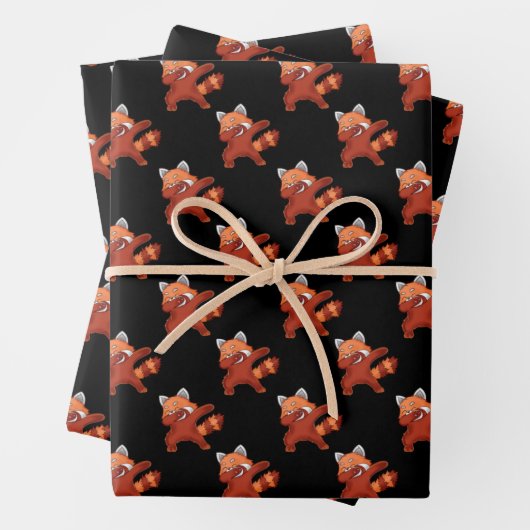 Red Panda Dabbing Geschenkpapier Set (Beispiel)