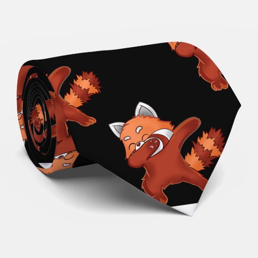 Red Panda Dabbing Krawatte (Gerollt)