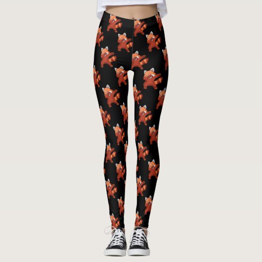 Red Panda Dabbing Leggings (Vorderseite)
