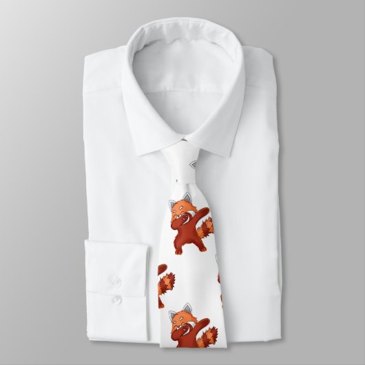 Red Panda Dabbing Neck Tie Krawatte (Gebunden)