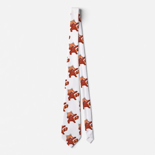 Red Panda Dabbing Neck Tie Krawatte (Vorderseite)