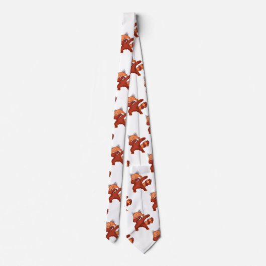 Red Panda Dabbing Neck Tie Krawatte (Rückseite)
